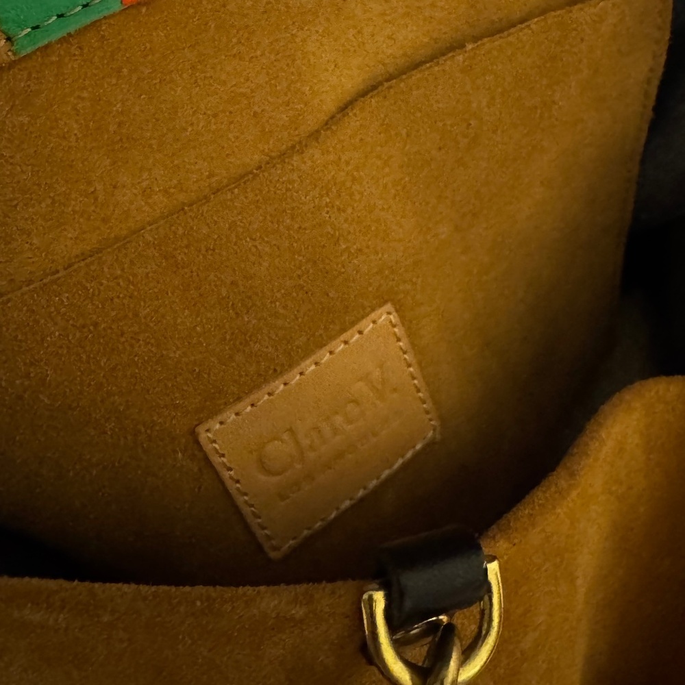 Clare V Simple Tote Camel Suede Nappa Mini Stripe - Picture 8 of 11